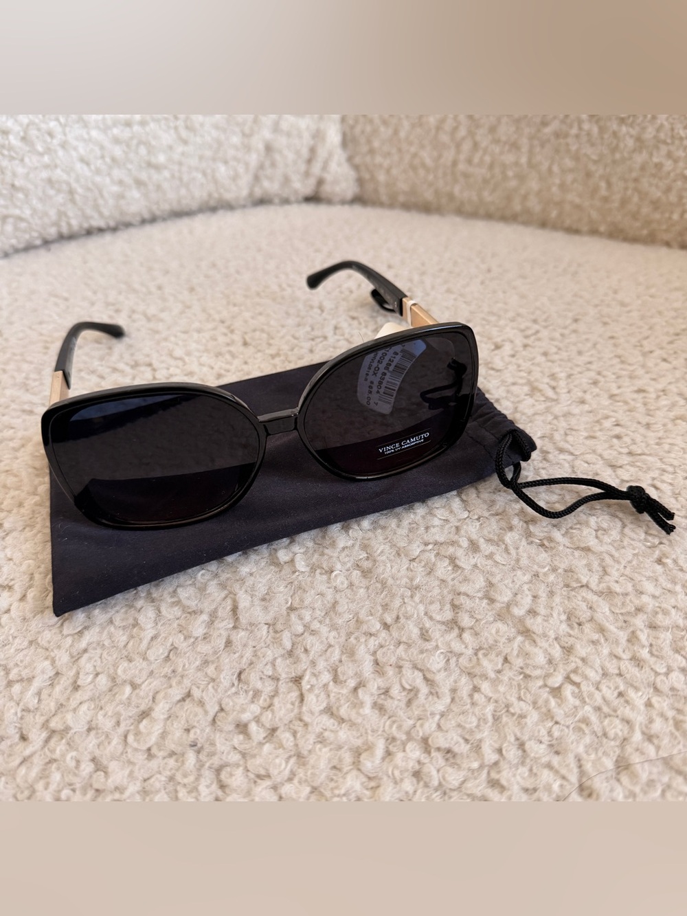 Vince Camuto Black Sunglasses with Gold Temple Accents